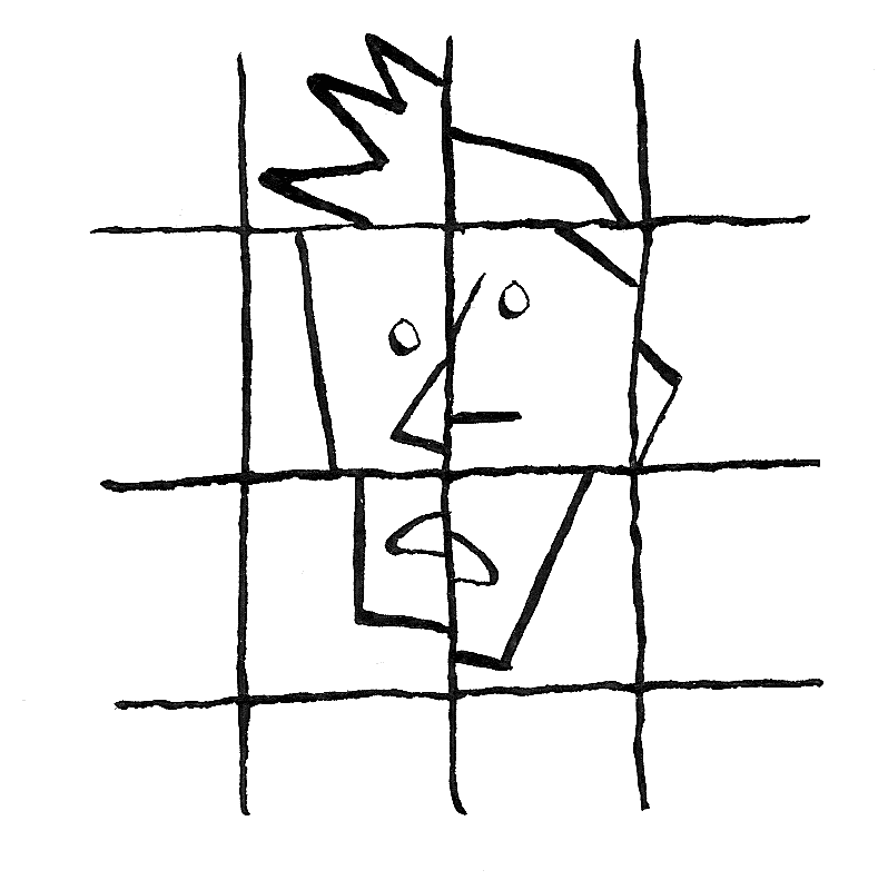 Illustration: Raster (Buchstabe R im »ABC für Webmenschen«»)